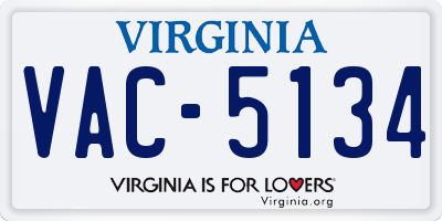 VA license plate VAC5134
