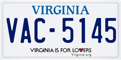 VA license plate VAC5145