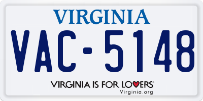 VA license plate VAC5148