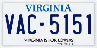 VA license plate VAC5151