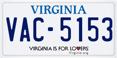 VA license plate VAC5153