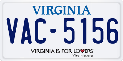 VA license plate VAC5156