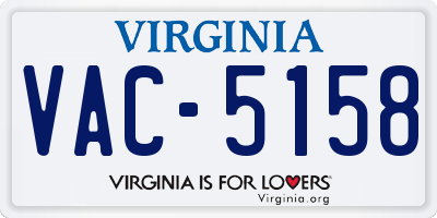 VA license plate VAC5158
