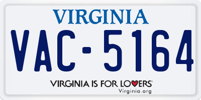 VA license plate VAC5164