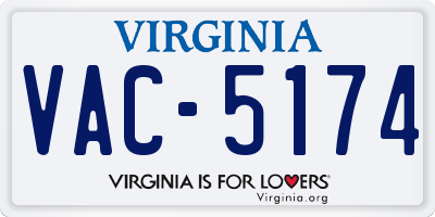 VA license plate VAC5174
