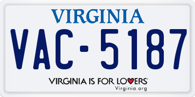 VA license plate VAC5187
