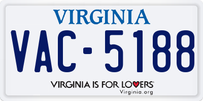 VA license plate VAC5188