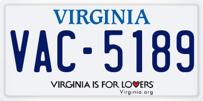 VA license plate VAC5189