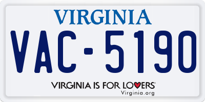VA license plate VAC5190