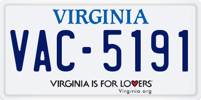 VA license plate VAC5191