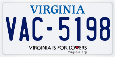 VA license plate VAC5198
