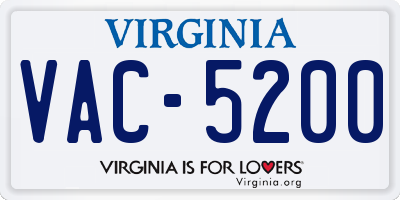 VA license plate VAC5200