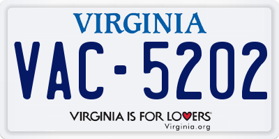 VA license plate VAC5202