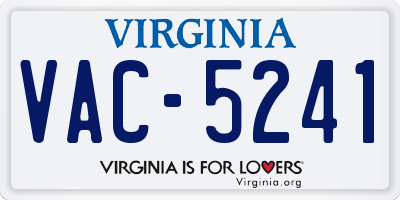 VA license plate VAC5241