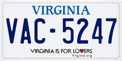 VA license plate VAC5247