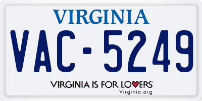 VA license plate VAC5249