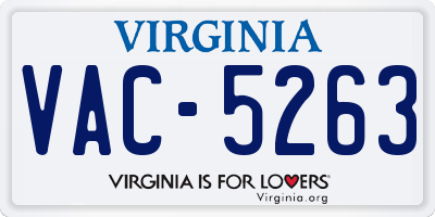 VA license plate VAC5263