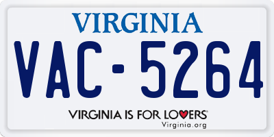 VA license plate VAC5264