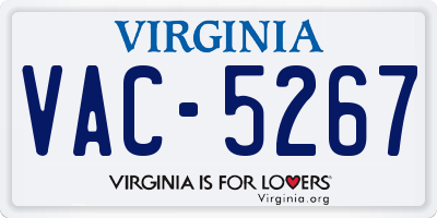 VA license plate VAC5267