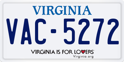 VA license plate VAC5272
