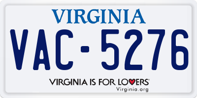 VA license plate VAC5276