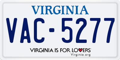 VA license plate VAC5277