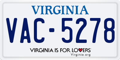 VA license plate VAC5278