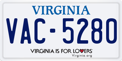 VA license plate VAC5280