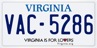VA license plate VAC5286