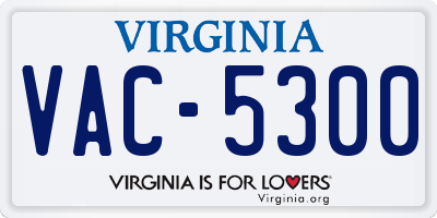 VA license plate VAC5300