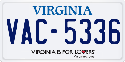 VA license plate VAC5336