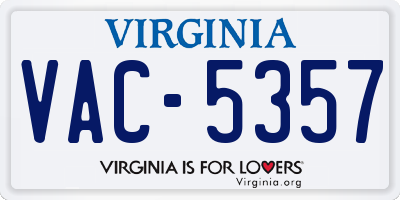 VA license plate VAC5357