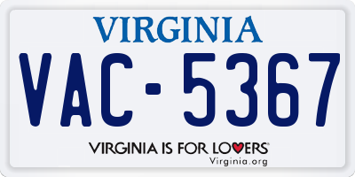 VA license plate VAC5367