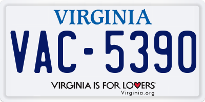 VA license plate VAC5390