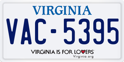 VA license plate VAC5395