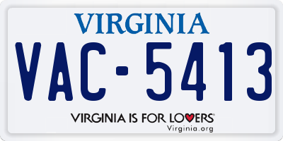 VA license plate VAC5413