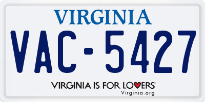 VA license plate VAC5427