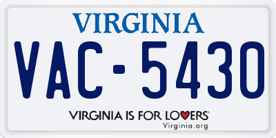 VA license plate VAC5430
