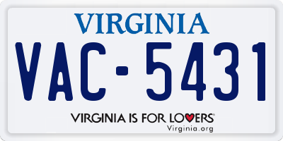 VA license plate VAC5431