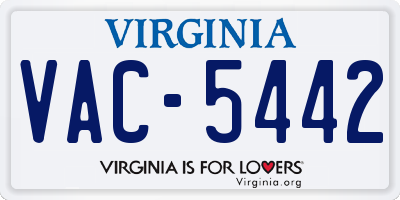 VA license plate VAC5442