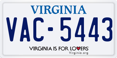 VA license plate VAC5443