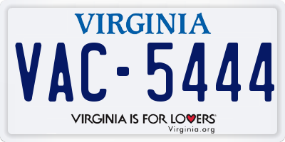 VA license plate VAC5444