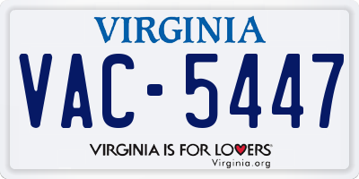VA license plate VAC5447