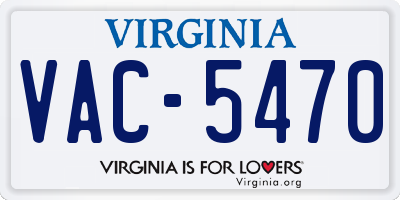 VA license plate VAC5470