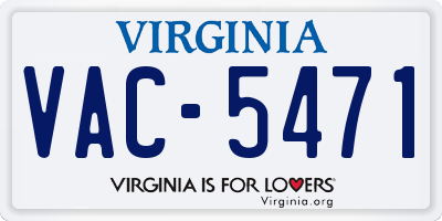 VA license plate VAC5471