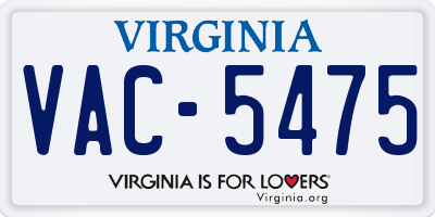 VA license plate VAC5475