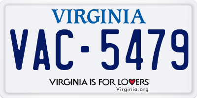 VA license plate VAC5479