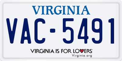 VA license plate VAC5491
