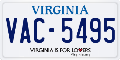 VA license plate VAC5495