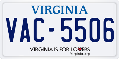 VA license plate VAC5506